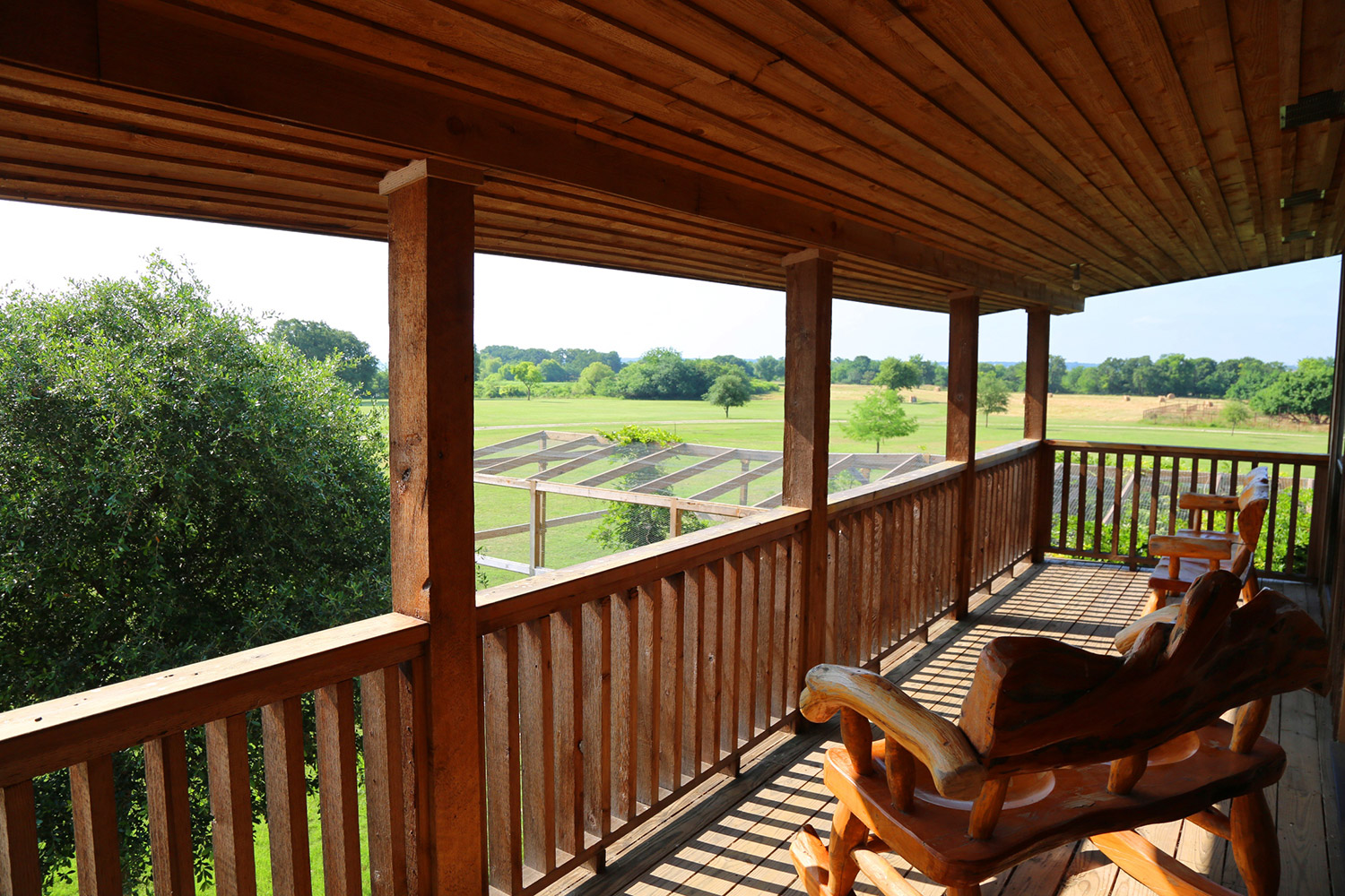 porch area overlooking the farm