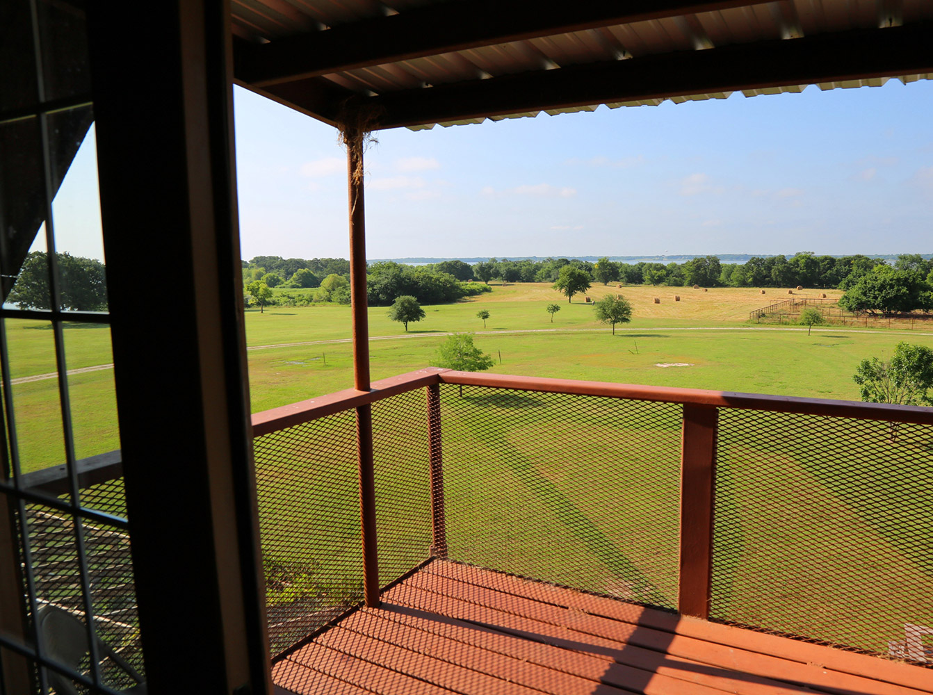 porch area overlooking the ranch