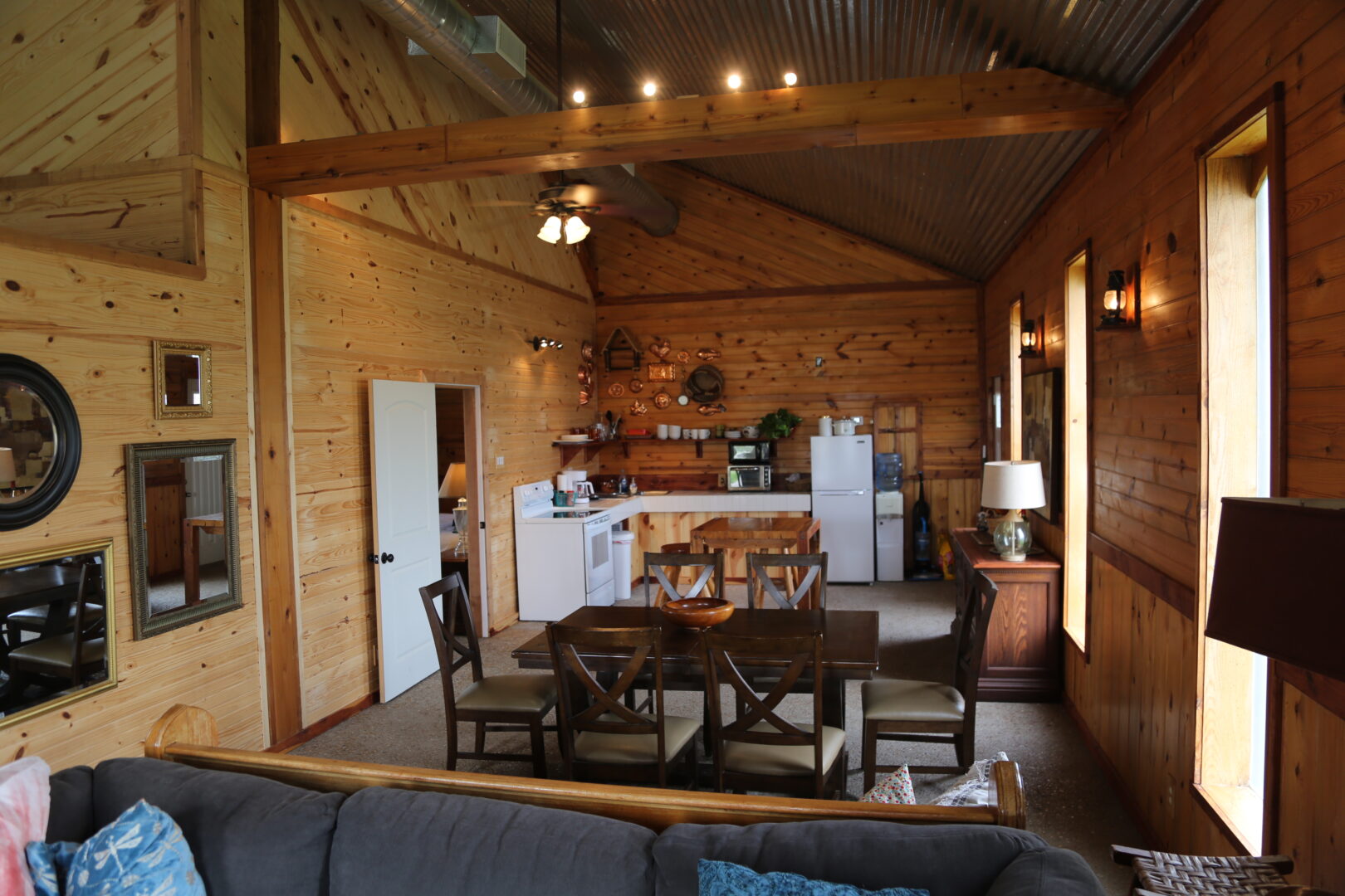 dining and kitchen areas in a ranch accommodation