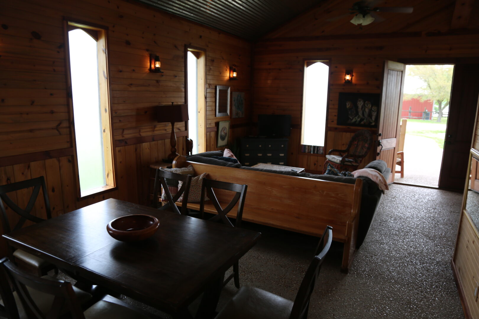 dining and living areas of a ranch accommodation